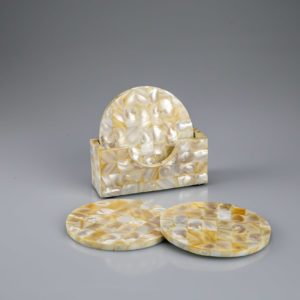 Coasters In Yellow White Mother OF Pearl