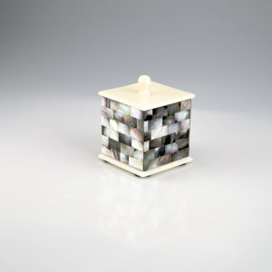 Cotton Bud Box In Blacklip Mother Of Pearl