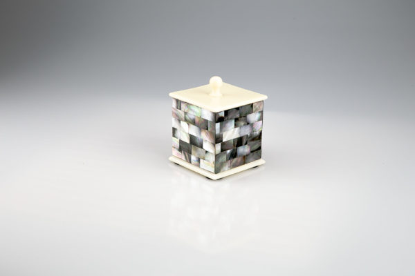 Cotton Bud Box In Blacklip Mother Of Pearl