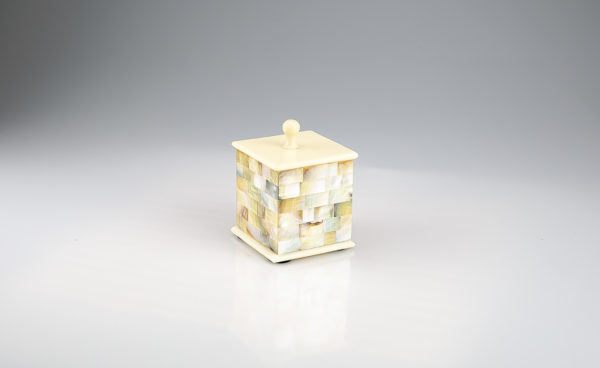 Cotton Bud Box in Golden Mother Of Pearl