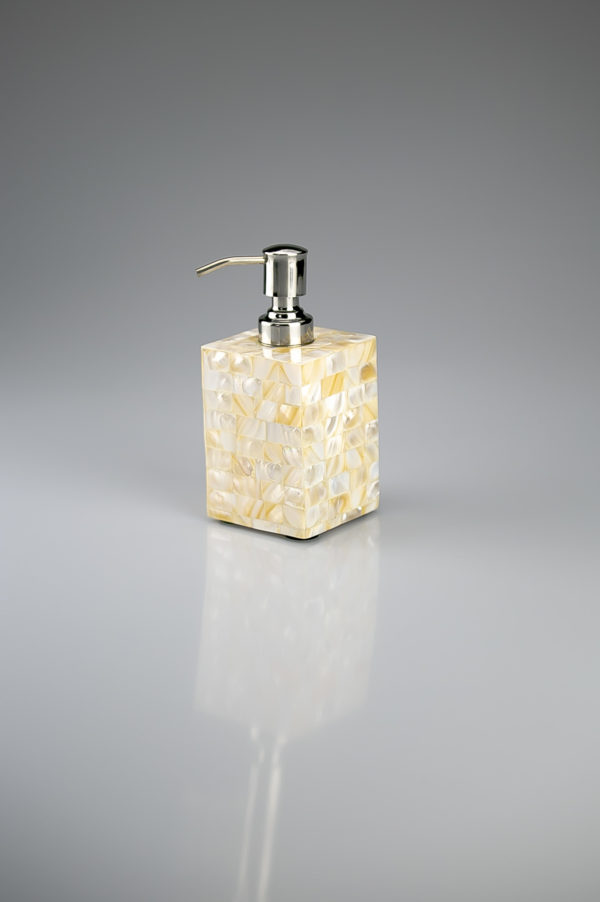 Soap-Dispenser In White Yellow Mother Of Pearl