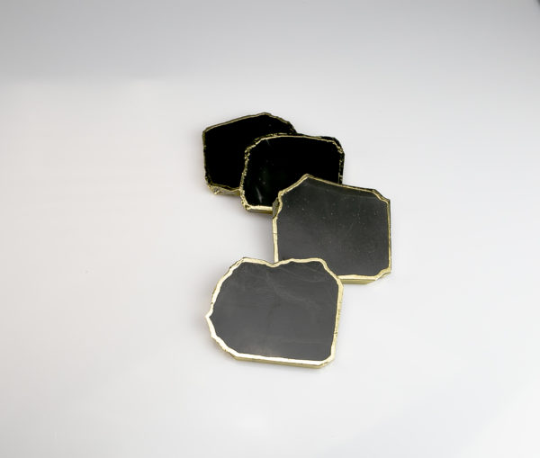 Black Agate Coaster Set