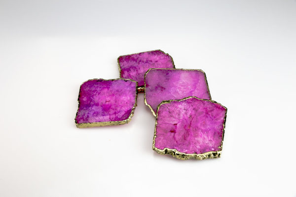 Magenta Agate Aventurine Coaster Set