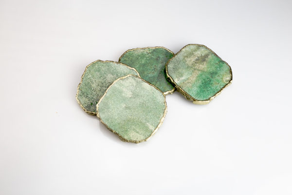 Green Flourite Agate Coaster Set