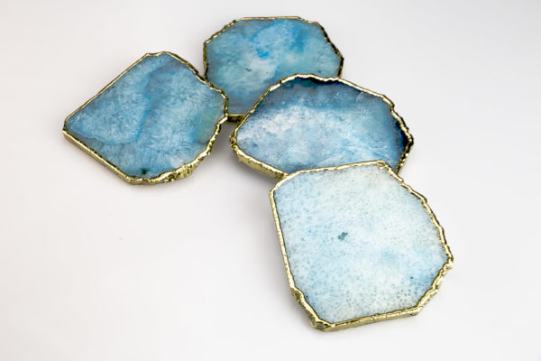 Blue Agate Coaster Set