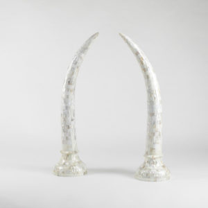 Mother of pearl Faux Elephant tusks in 60cm