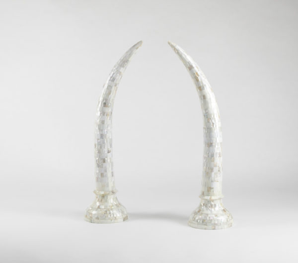 Mother of pearl Faux Elephant tusks in 60cm