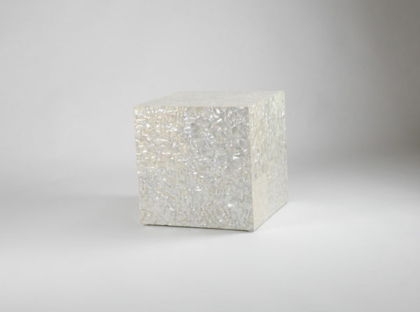 Cube Side Table in Silver Mother Of Pearl