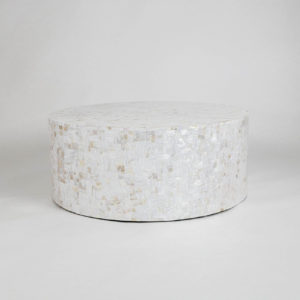 Drum Coffee Table in White Mother Of Pearl