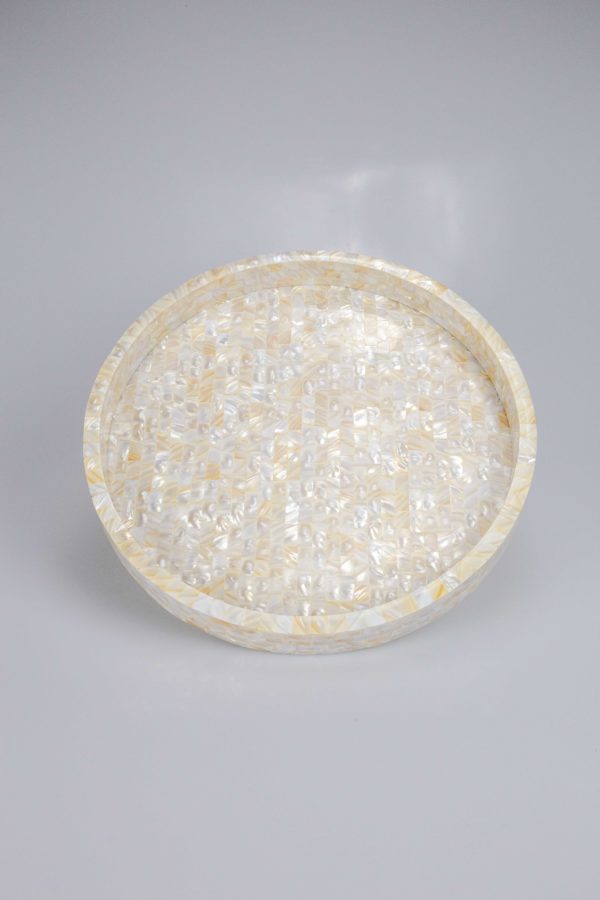 Serving Tray in Yellow White Mother Of Pearl