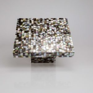 Square Cake Stand in Blacklip Mother Of Pearl