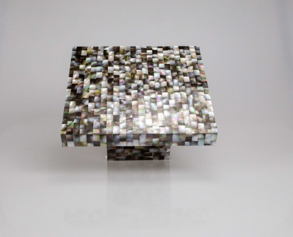 Square Cake Stand in Blacklip Mother Of Pearl